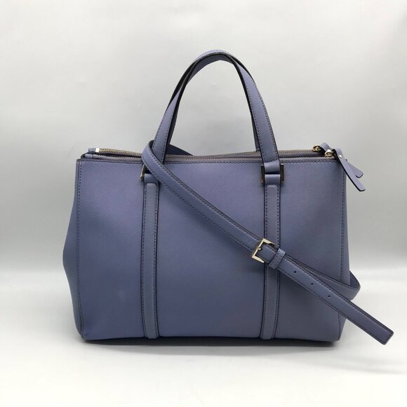 Kate Spade Light Blue Saffiano Leather Leila Triple Compartment Tote Bag - Picture 2 of 10